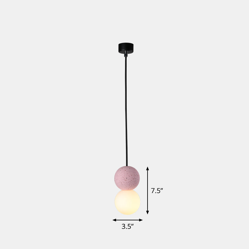Terrazzo Gourd Hanging Lamp - Opal Glass Shade, 1-Light Bar Pendant Lighting