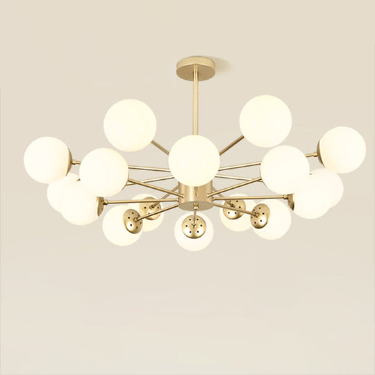 Opal Glass Radial Chandelier - Postmodern Style Pendant Light For Living Room