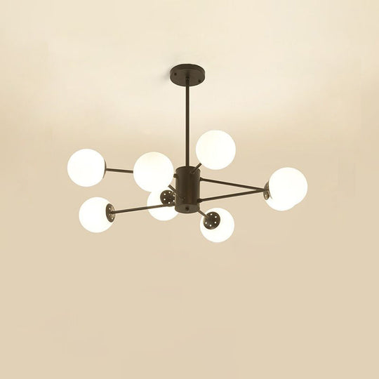 Opal Glass Radial Chandelier - Postmodern Pendant Light for Living Room