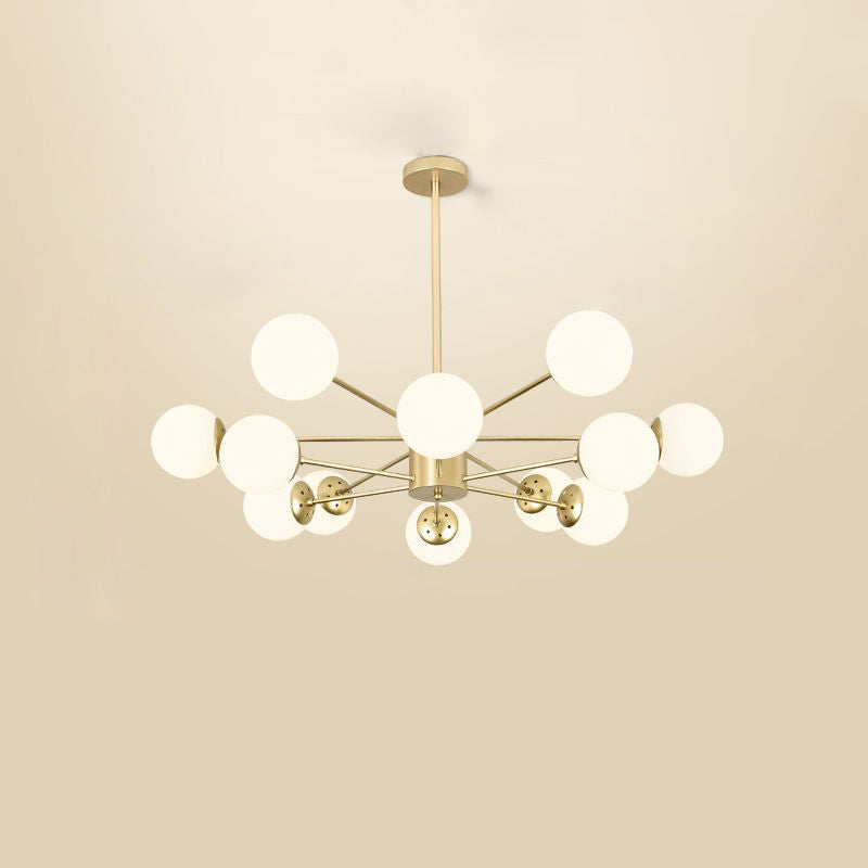 Opal Glass Radial Chandelier - Postmodern Pendant Light for Living Room