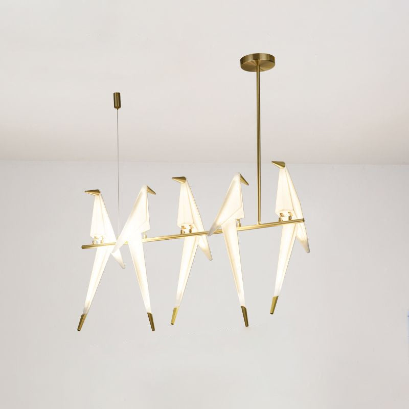 Gold Origami Bird Island Pendant Lamp For Dining Room Decor 5 /