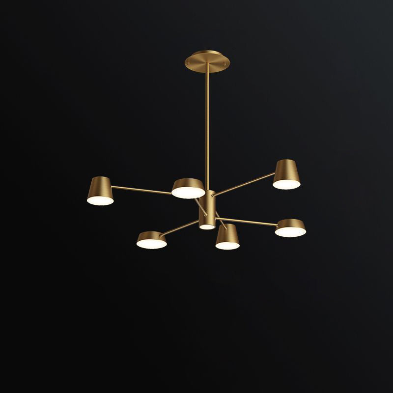 Brass Conical Led Chandelier: Stylish Postmodern Suspension Light For Living Room 6 /