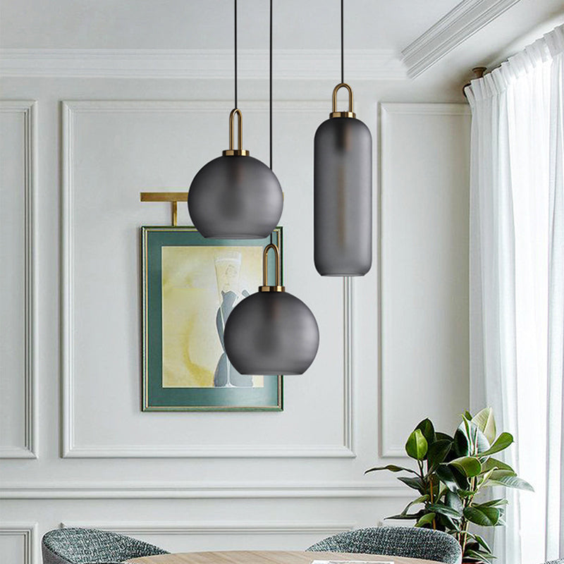 Minimalist Globe Pendant Ceiling Light for Dining Room with Glass Shade