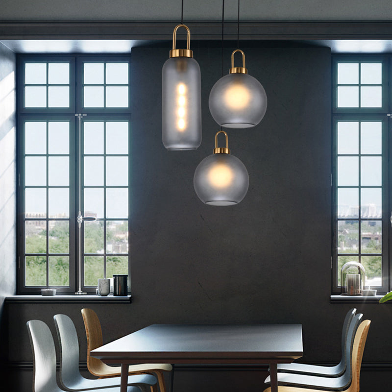 Minimalist Globe Pendant Ceiling Light for Dining Room with Glass Shade