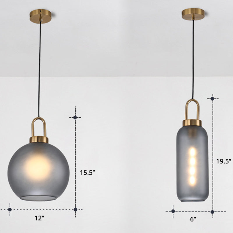 Minimalist Globe Pendant Ceiling Light for Dining Room with Glass Shade