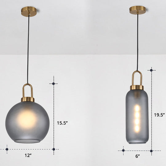 Minimalist Globe Pendant Ceiling Light for Dining Room with Glass Shade