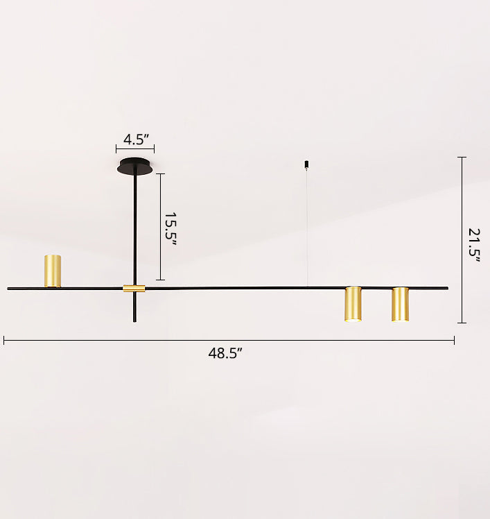 Modern Black and Gold Chandelier with Cross Arm Design – Stylish Living Room Hanging Light