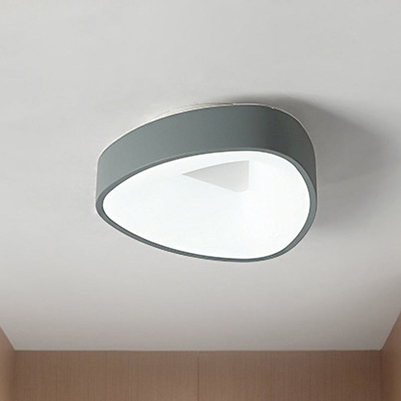Nordic LED Grey Triangle Ceiling Fixture in White/Warm/Natural Light, Flush Mount, Acrylic Shade