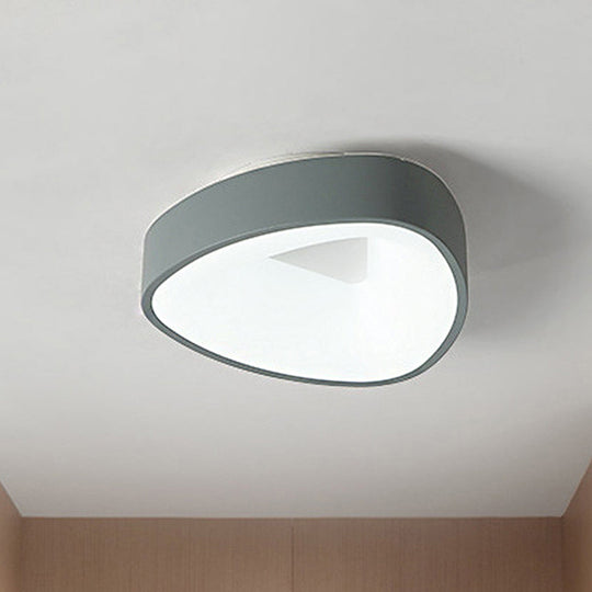 Nordic LED Grey Triangle Ceiling Fixture in White/Warm/Natural Light, Flush Mount, Acrylic Shade
