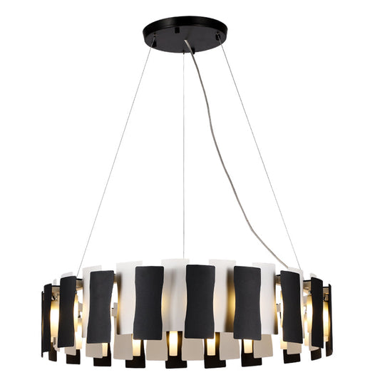 Modern Black & White Circular Chandelier Pendant Light - Creative Metal Design For Living Room 16 /