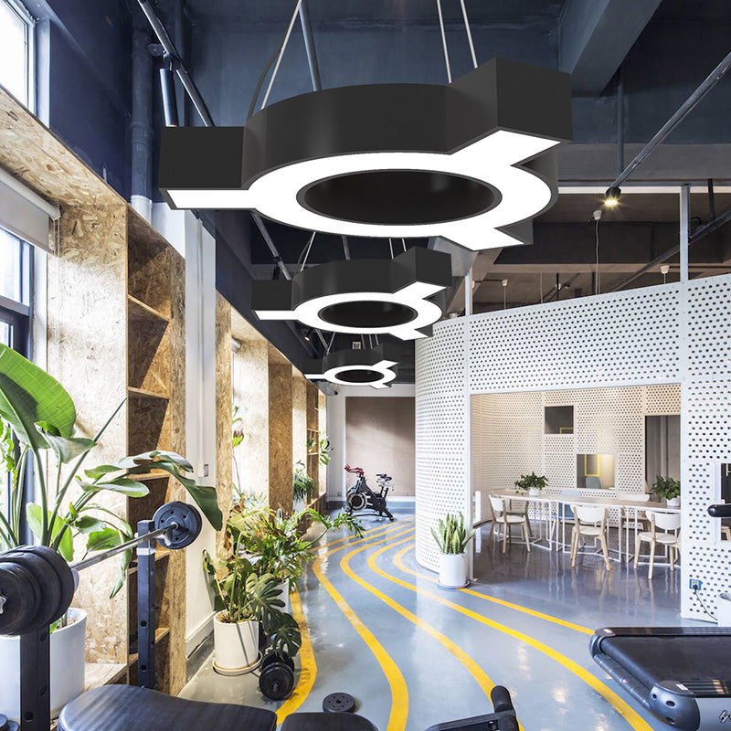 Modern Molecular LED Pendant Light - Metal Suspension Lamp for Gymnasium