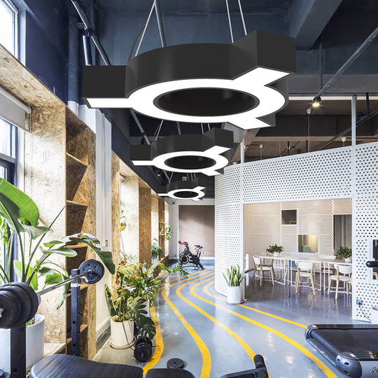 Molecular Led Hanging Lamp: Modern Metal Pendant Light For Gymnasium