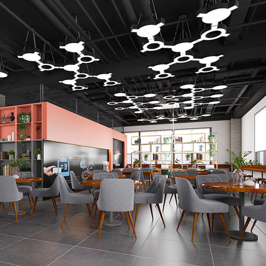 Molecular Led Hanging Lamp: Modern Metal Pendant Light For Gymnasium