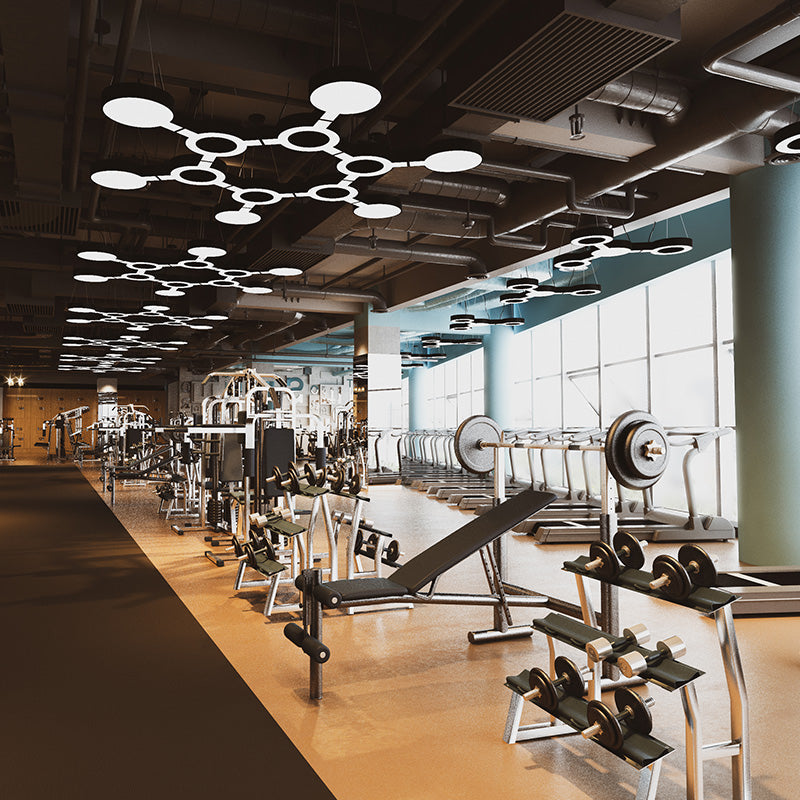 Molecular Led Hanging Lamp: Modern Metal Pendant Light For Gymnasium