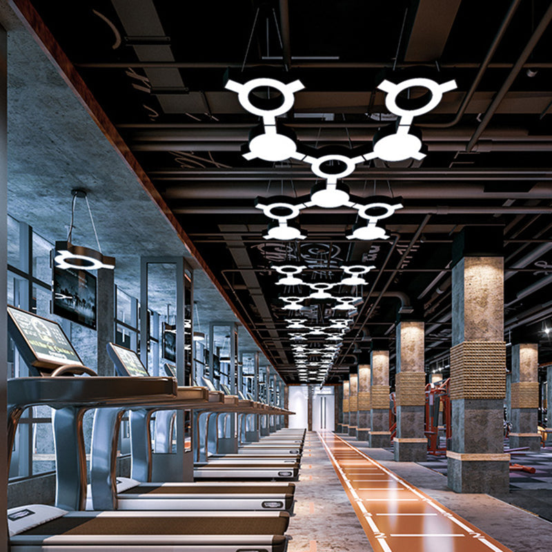 Modern Molecular LED Pendant Light - Metal Suspension Lamp for Gymnasium