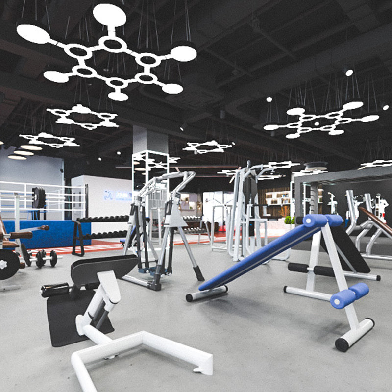 Molecular Led Hanging Lamp: Modern Metal Pendant Light For Gymnasium
