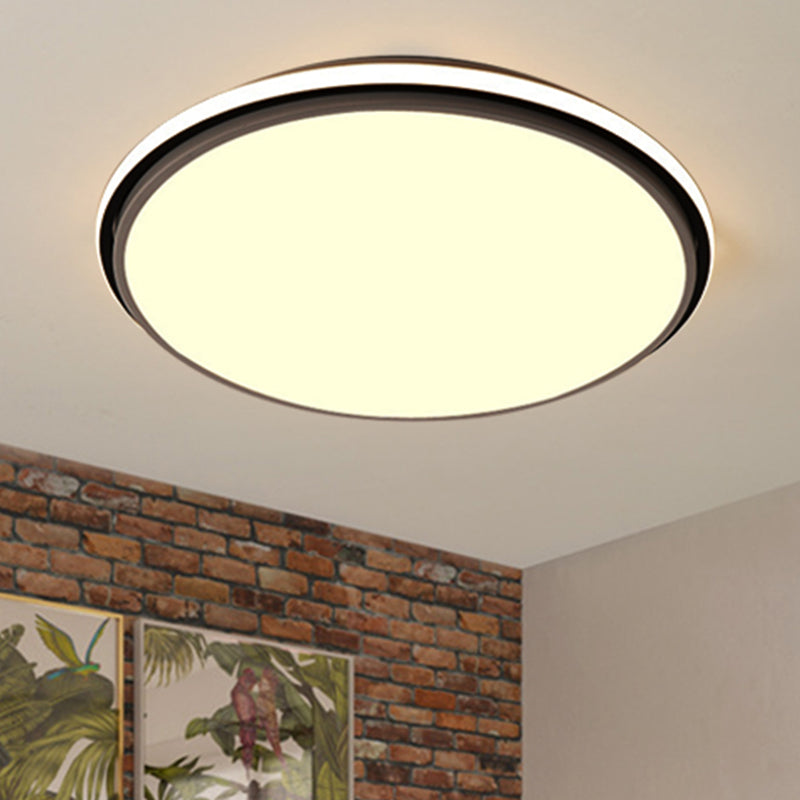 Modern Circular Flush Mount LED Fixture, White/Warm Light, Acrylic Design - 12"/16"/19.5" Wide