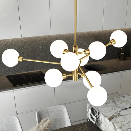 Contemporary Sputnik Chandelier - Glass Living Room Ceiling Light Fixture+