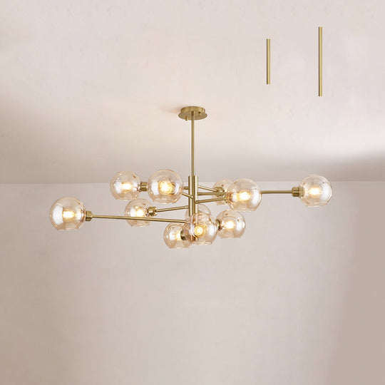 Contemporary Sputnik Chandelier - Glass Living Room Ceiling Light Fixture+