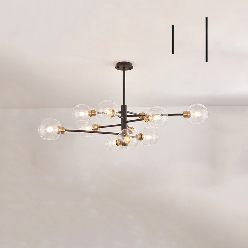 Contemporary Sputnik Chandelier - Glass Living Room Ceiling Light Fixture+