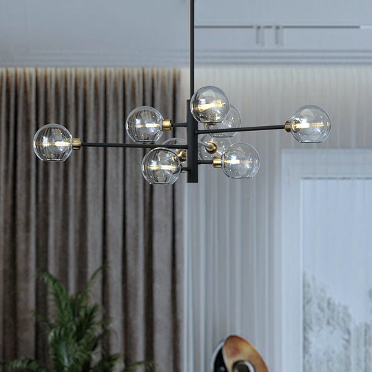 Contemporary Sputnik Chandelier - Glass Living Room Ceiling Light Fixture+