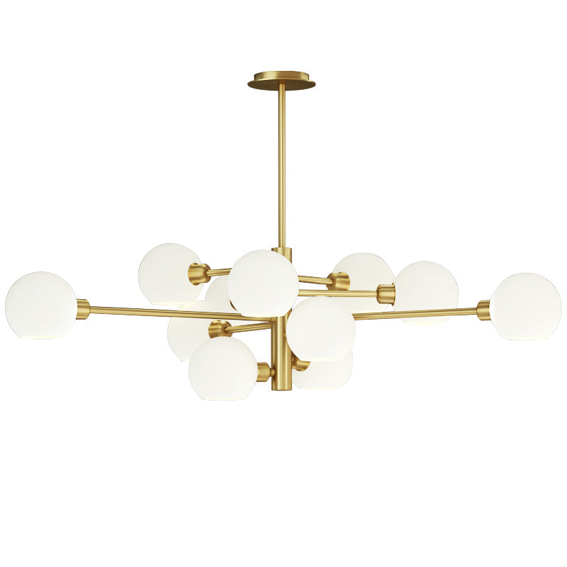 Contemporary Sputnik Chandelier - Glass Living Room Ceiling Light Fixture+