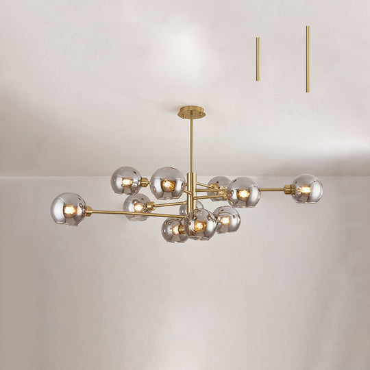 Contemporary Sputnik Chandelier - Glass Living Room Ceiling Light Fixture+