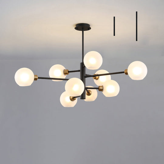 Sleek Postmodern Sputnik Chandelier For Living Room - Stylish Glass Ceiling Light Fixture 9 / Black