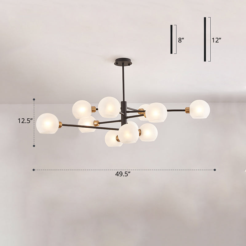 Contemporary Sputnik Chandelier - Glass Living Room Ceiling Light Fixture+