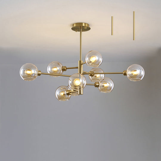 Contemporary Sputnik Chandelier - Glass Living Room Ceiling Light Fixture+