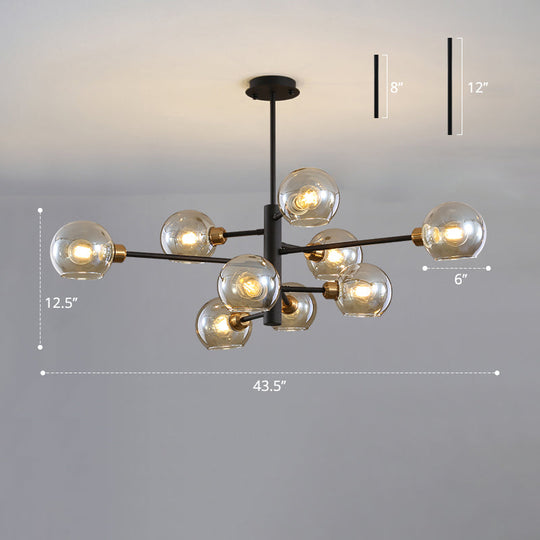 Contemporary Sputnik Chandelier - Glass Living Room Ceiling Light Fixture+