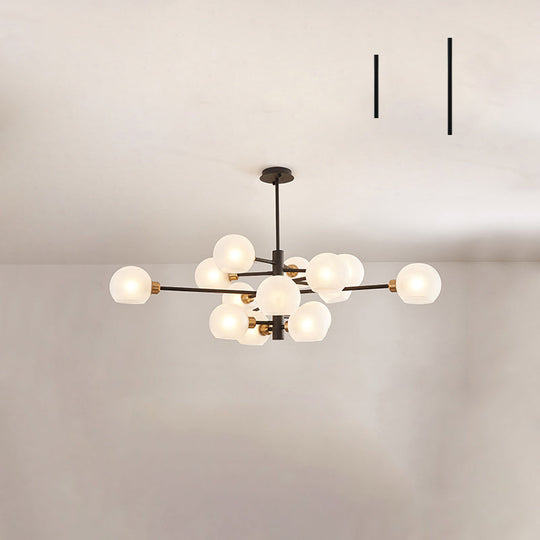 Contemporary Sputnik Chandelier - Glass Living Room Ceiling Light Fixture+