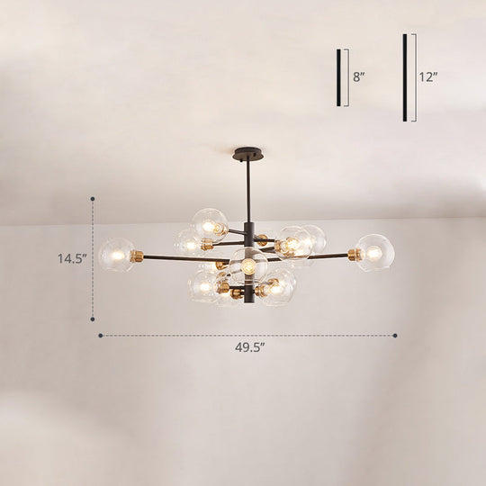 Contemporary Sputnik Chandelier - Glass Living Room Ceiling Light Fixture+