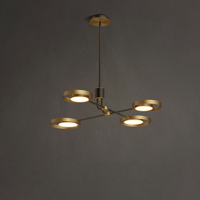 Postmodern Brass Molecular Led Chandelier With Acrylic Diffuser 4 /
