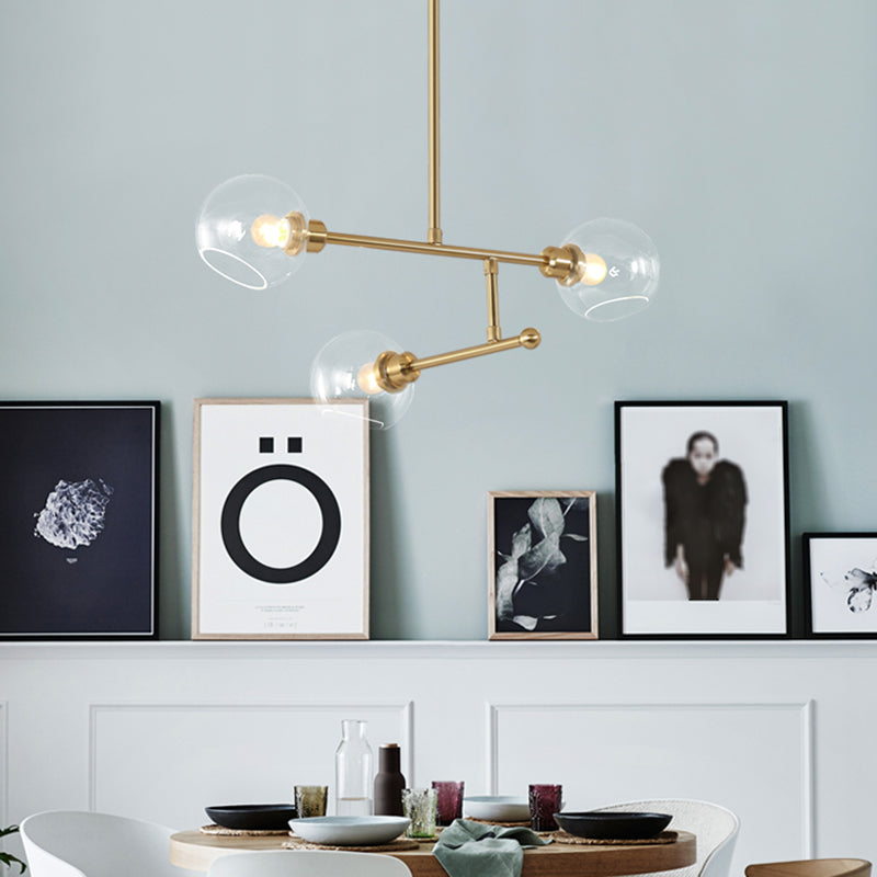 Minimalist Dome Glass Pendant Chandelier for Open Kitchen Ceiling Lighting