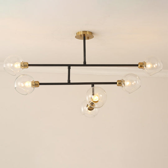 Minimalist Dome Glass Pendant Chandelier for Open Kitchen Ceiling Lighting