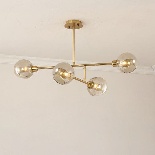 Minimalist Dome Glass Pendant Light For Open Kitchen Ceiling 4 / Gold Cognac