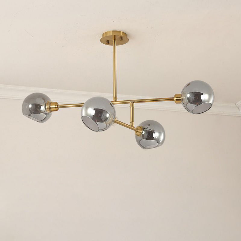 Minimalist Dome Glass Pendant Light For Open Kitchen Ceiling 4 / Gold Smoke Grey