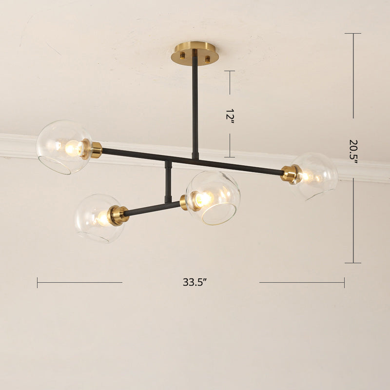Minimalist Dome Glass Pendant Chandelier for Open Kitchen Ceiling Lighting