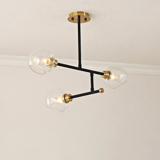 Minimalist Dome Glass Pendant Chandelier for Open Kitchen Ceiling Lighting