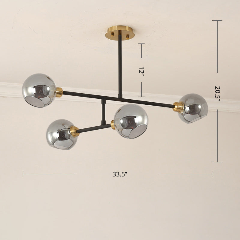 Minimalist Dome Glass Pendant Chandelier for Open Kitchen Ceiling Lighting