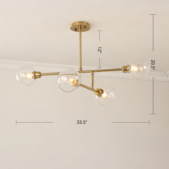 Minimalist Dome Glass Pendant Chandelier for Open Kitchen Ceiling Lighting