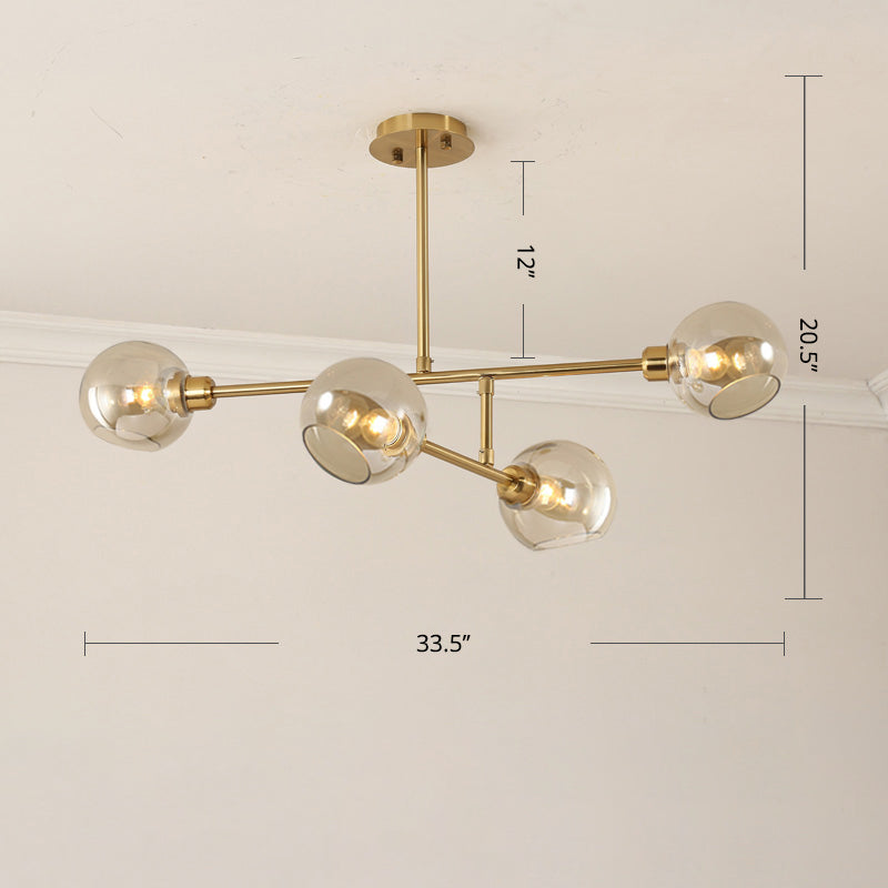 Minimalist Dome Glass Pendant Chandelier for Open Kitchen Ceiling Lighting