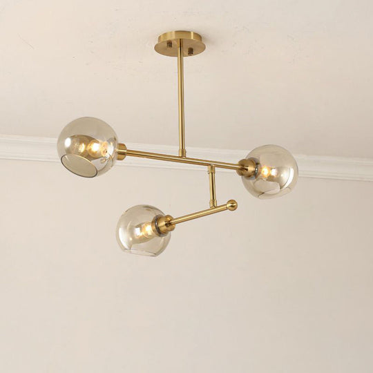 Minimalist Dome Glass Pendant Light For Open Kitchen Ceiling 3 / Gold Cognac