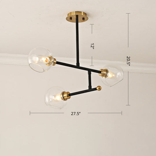 Minimalist Dome Glass Pendant Chandelier for Open Kitchen Ceiling Lighting