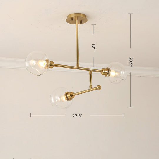 Minimalist Dome Glass Pendant Chandelier for Open Kitchen Ceiling Lighting