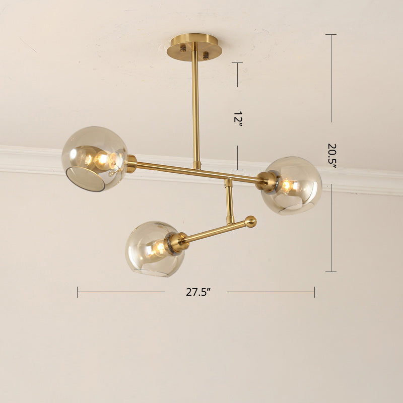 Minimalist Dome Glass Pendant Chandelier for Open Kitchen Ceiling Lighting