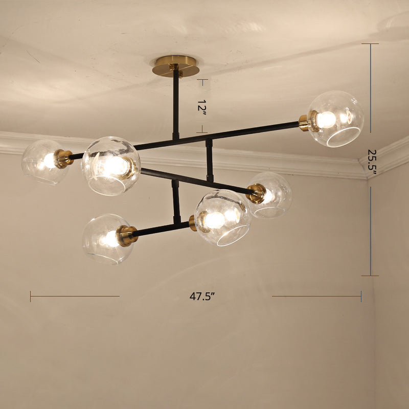 Minimalist Dome Glass Pendant Chandelier for Open Kitchen Ceiling Lighting