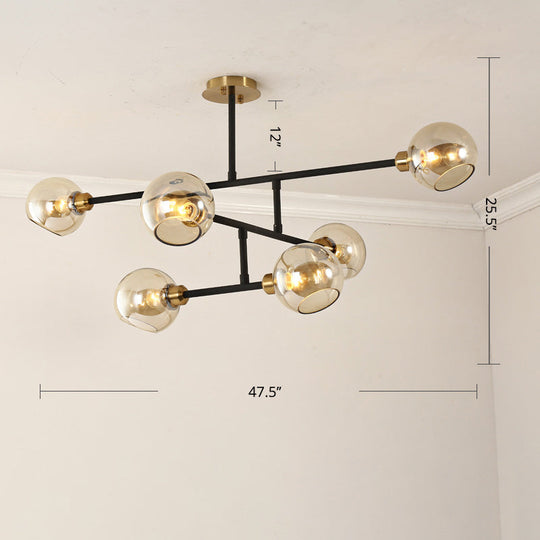 Minimalist Dome Glass Pendant Light For Open Kitchen Ceiling
