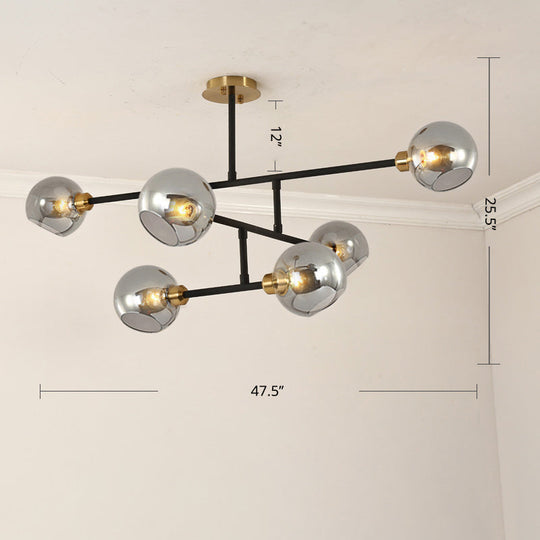 Minimalist Dome Glass Pendant Chandelier for Open Kitchen Ceiling Lighting